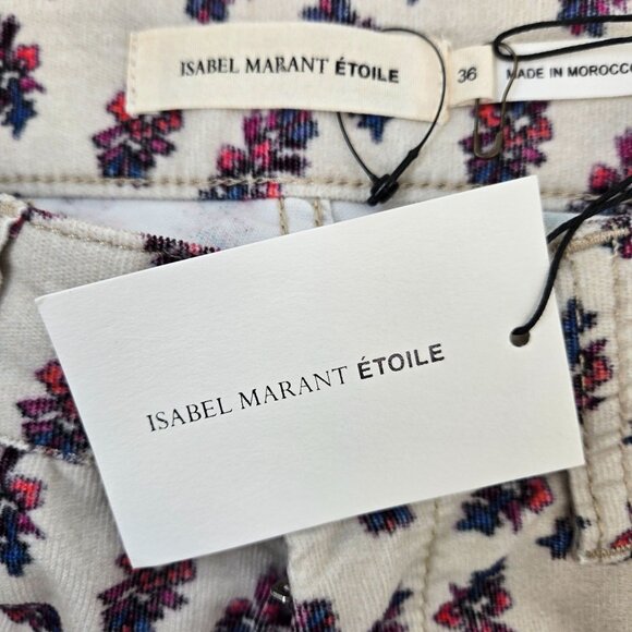 NWT Isabel Marant Etoile Floral Micro-Corduroy Slim Pants Size 36/US 4 - Picture 3 of 7
